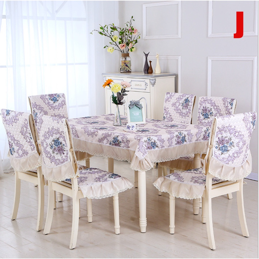 Shabby Lace Table Cloth Chair Set 4 / Taplak Meja Set 4 Sarung Kursi