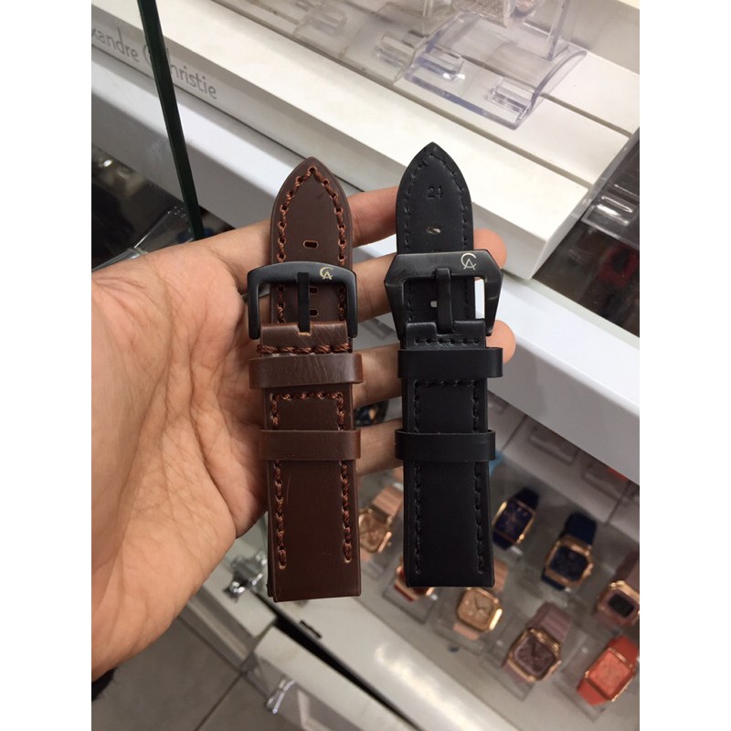 Strap Jam Tangan Kulit AC / Tali Jam Kulit / Tali Jam / Strap Jam Alexandre Christie