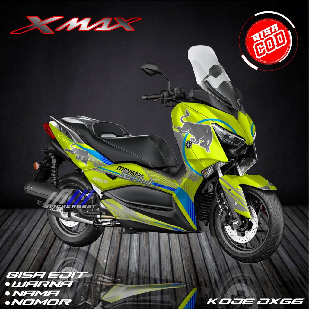 Sticker decal full body Yamaha Xmax Redbull Hijau stabilo