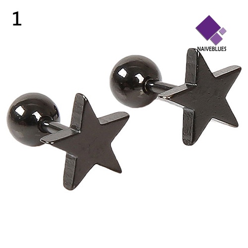 1 Pasang Anting Stud Bentuk Pentagram Untuk Unisex Charms