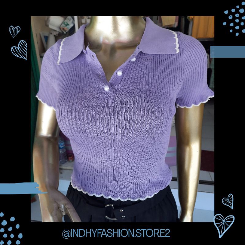 crop top kancing depan