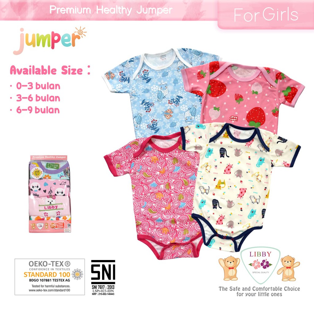 Promo !! Jumper Libby Segitiga Pakaian Bayi Libby 4 in 1 - jumper baby libby isi 4 - jumper baby premium