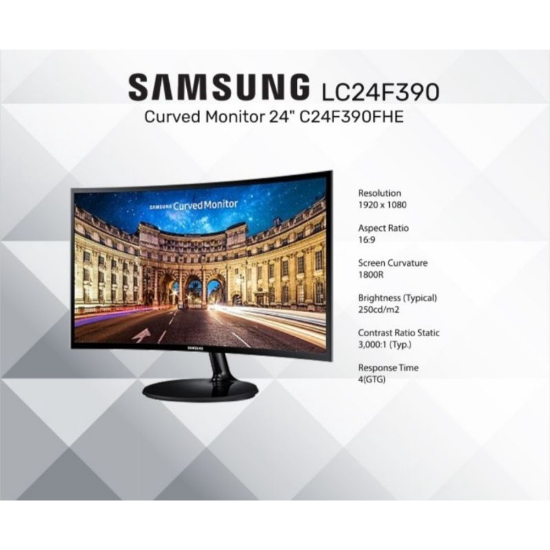 Monitor Samsung LED LC24F390FHE 24inch Curved VGA HDMI 24F390