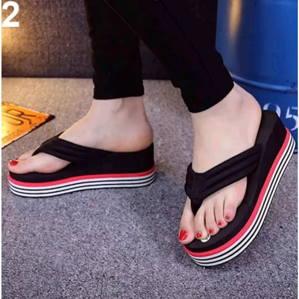 Sandal Wedges Bember Pelangi Wanita Trandy