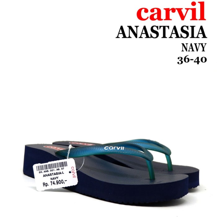 Murah Sandal Wanita Casual CARVIL ANASTASIA L Sendal Perempuan Dewasa Remaja Wedges Jepit Kasual Tre