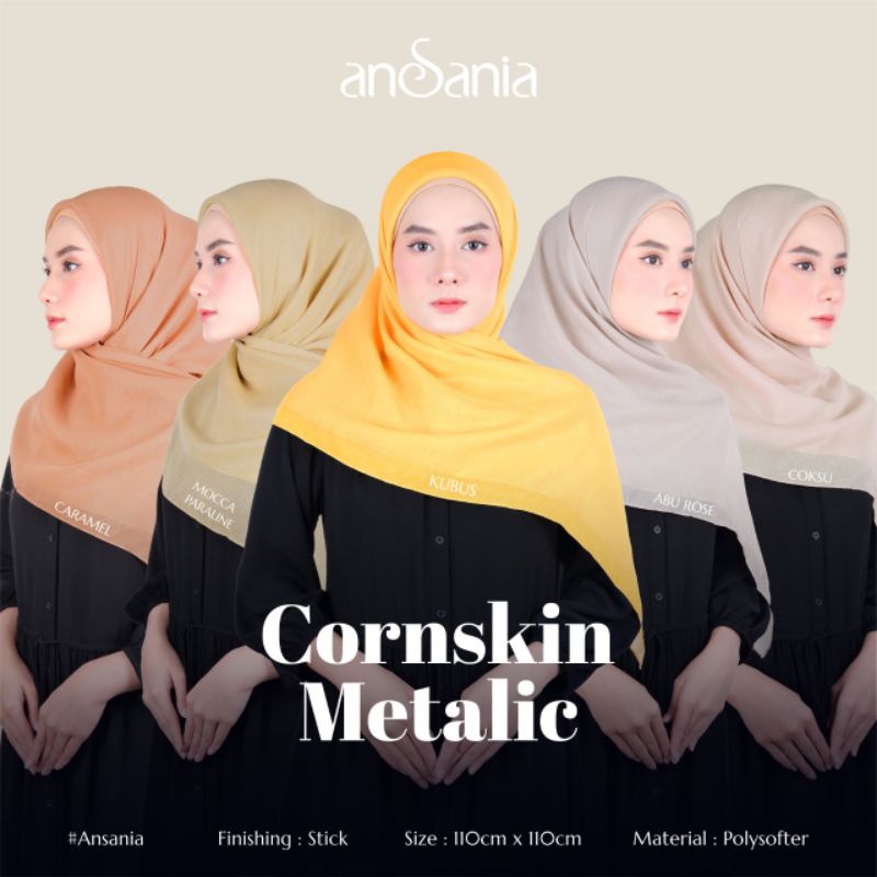 jilbab segiempat cornskin metalic/jilbab segiempat corn skin/cornskin metalic/segiempat cornskin