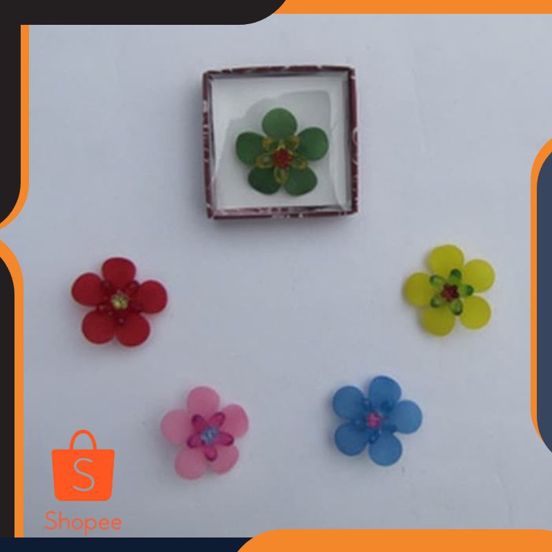 Terlaris Grosir Souvenir Jakarta 100 pcs Souvenir Jilbab Bross Dahlia Mini Kemasan box + Mika