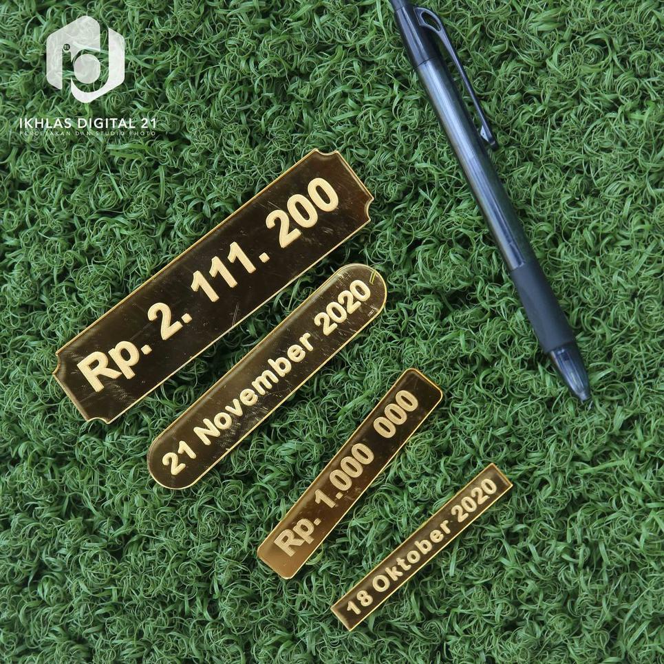 

Cuci Gudang /58w>< Custom Tanggal atau Nominal Mahar Akrilik Gold Mirror