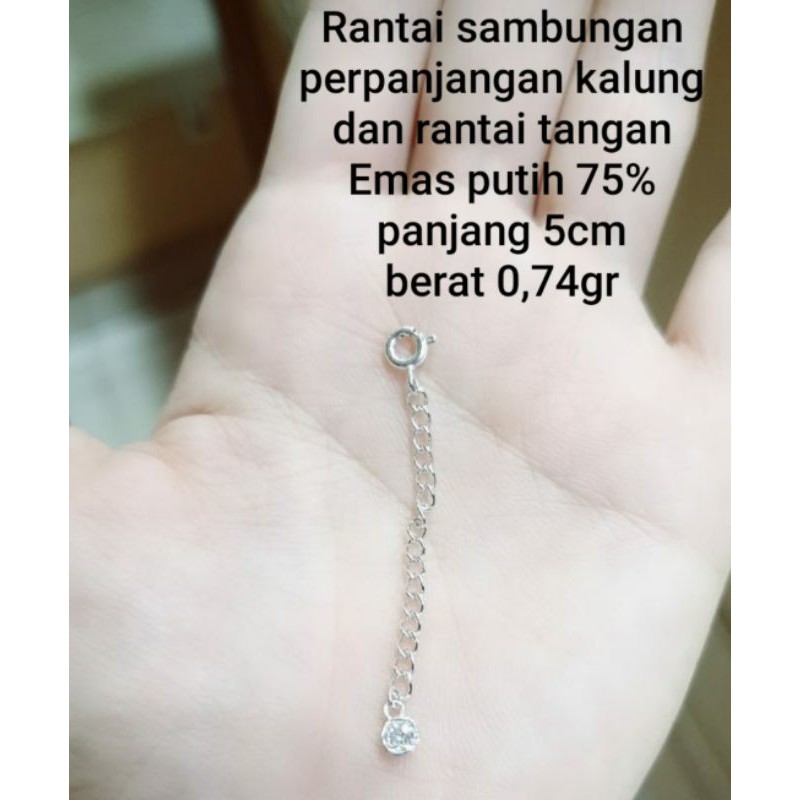 Rantai sambungan kalung emas putih 750