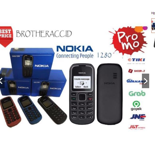 ⭐ BISA COD ⭐ Handphone Nokia Hp Jadul 1280 Sim GSM Bahasa Indonesia New Refurbish GRATIS ONGKIR