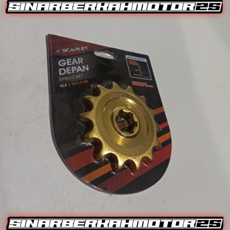 gear scarlet gold klx 150 13T 14T gir depan klx 150 gold 13T 14T sprocket klx 150 13T 14T scarlet-14T