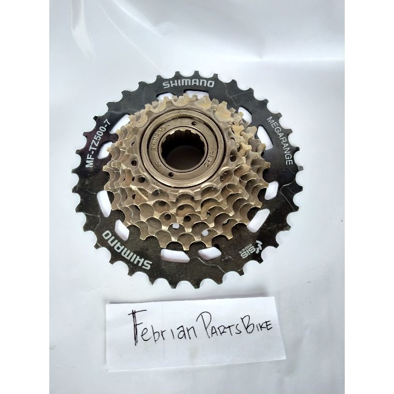 Sprocket sproket Gear Drat/Ulir Shimano Megarange 7 Speed TZ500 14-34T