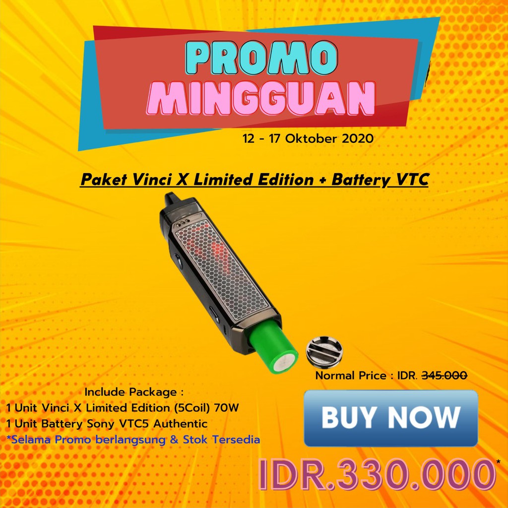 promo Paket Vinci X Limited Edition &amp; Baterai