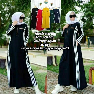 Gamis Kaos Pay-yu - Hitam, all size