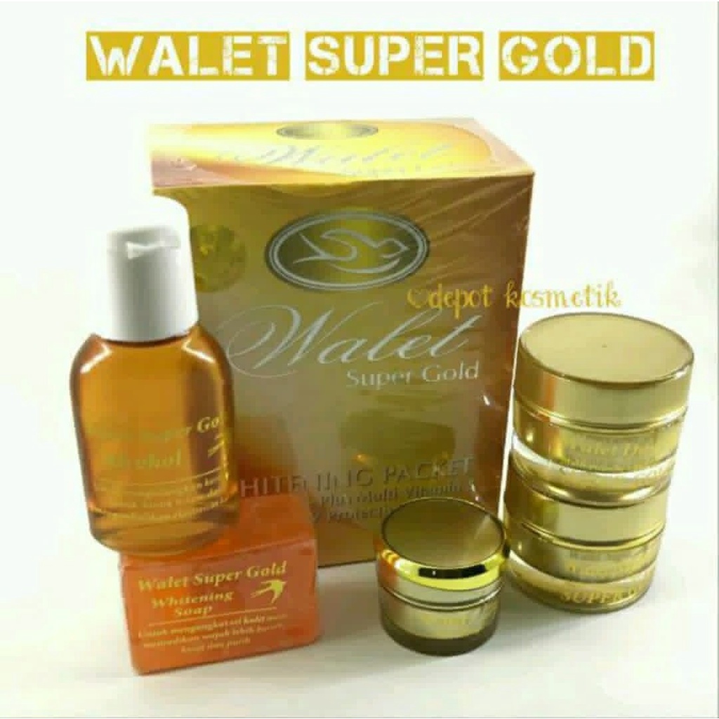 [ ASLI 100% ORIGINAL ] Paket Cream WALET SUPER GOLD whitening 5in, cream walet, cream walet original