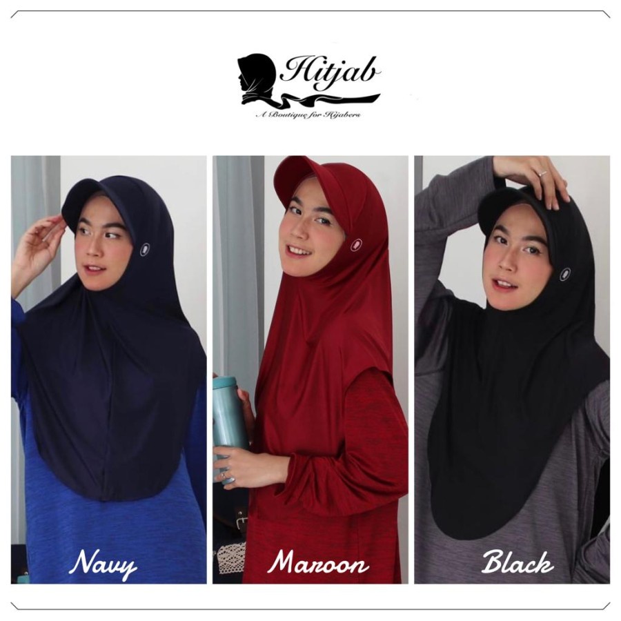 Hijab Jilbab Kerudung Topi Instant Cap Hijab Olahraga Sport Sporty Wanita Muslimah Kekinian Terbaru 