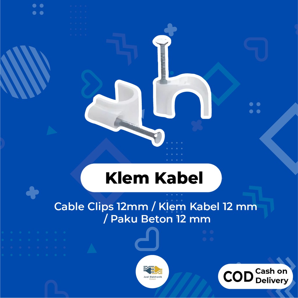 Cable Clips 12mm / Klem Kabel 12 mm / Paku Beton 12 mm