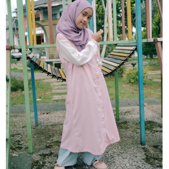 DRESS ANAK TANGGUNG KATUN JEPANG hi.hanna_id Asma Midi Dress Pink