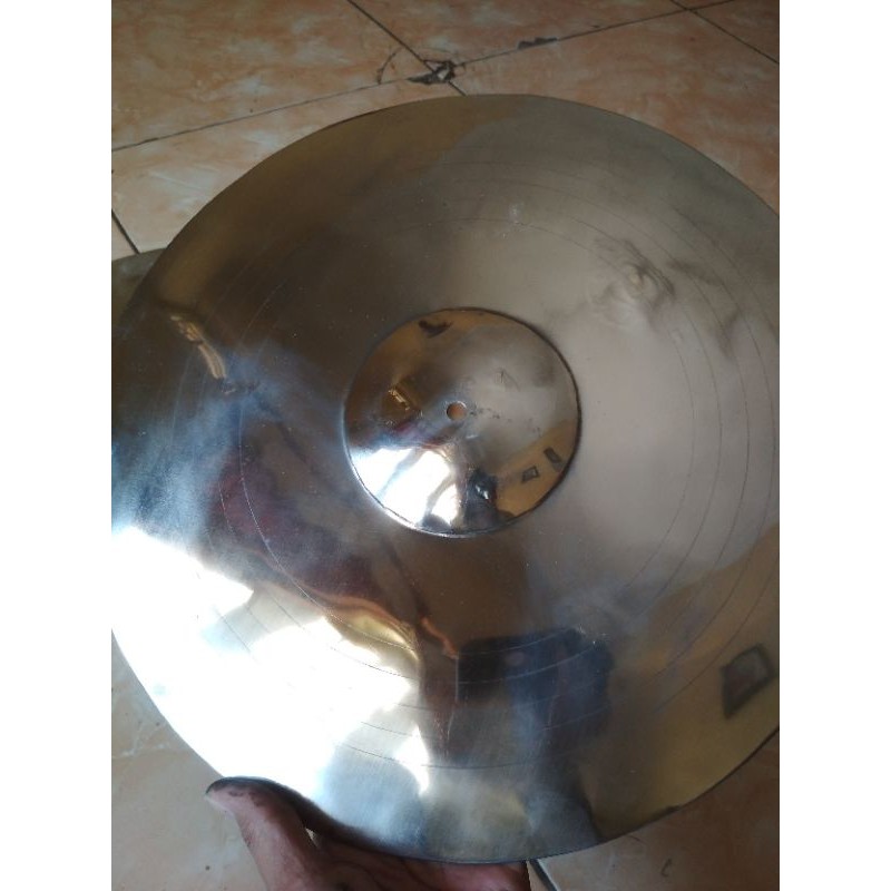 Simbal cymbal cimbal 16inc putih stenlis monel