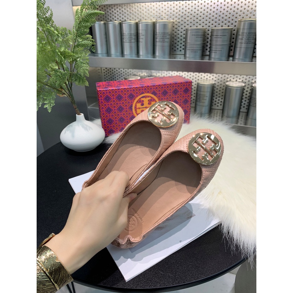 [Instant/Same Day] STB03   Ori TB sheepskin with electric embroidered diamond design ladies flat shoes flat shoes  xie