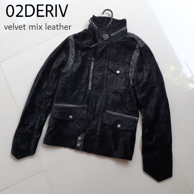 Jaket velvet mix leather 02Deriv second