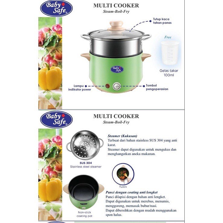 Baby Safe LB011 Multi Cooker / Alat Pemasak Makanan Bayi