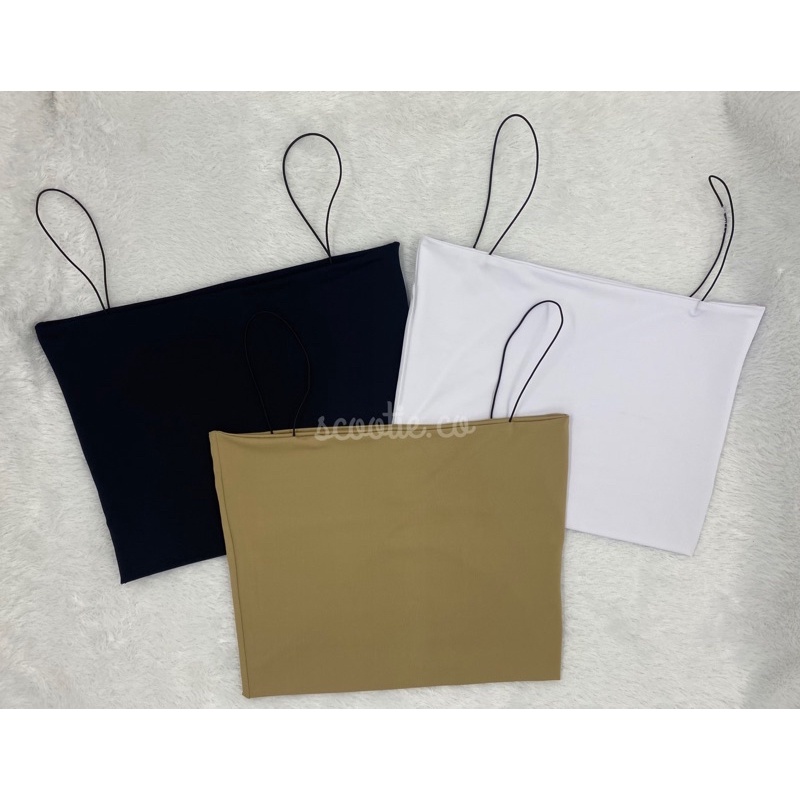 (COD) TankTop Spagetti | Tanktop Polos Tali Spaghetti Square Crop | Tanktop Wanita / Jersey Premium-2