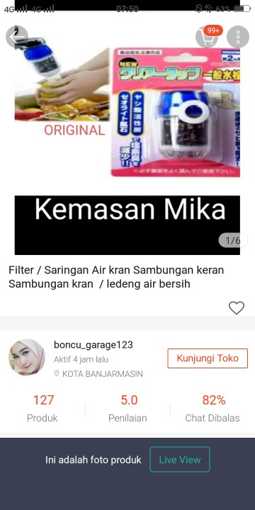 Cod Kran Filter / Saringan Air Kran Sambungan Keran Sambungan Kran  / Ledeng Air Bersih