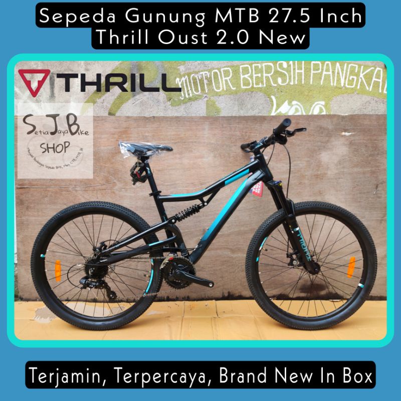 Sepeda Gunung MTB 27.5 Inch THRILL OUST 2.0 New Alloy 3x8 Speed FULL SUSPENSI