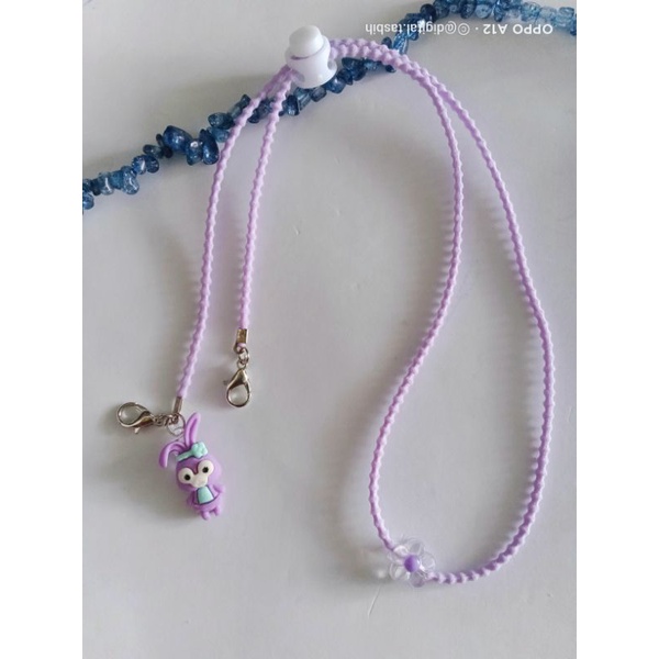 strapmasker tali serut bandul karakter pakai kokot udang strap kalung pengait cantolan masker hijab