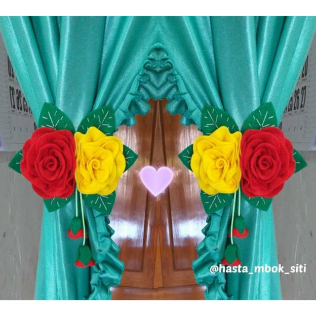 1 pasang Ikat gorden / ikat gorden bunga / ikat gorden murah