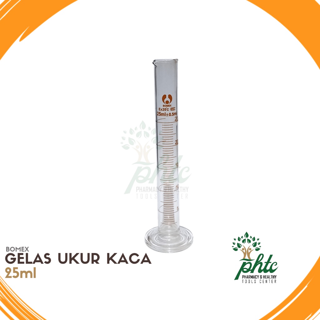 BOMEX Gelas Ukur 25ml l Gelas Ukur Kaca 25 ml