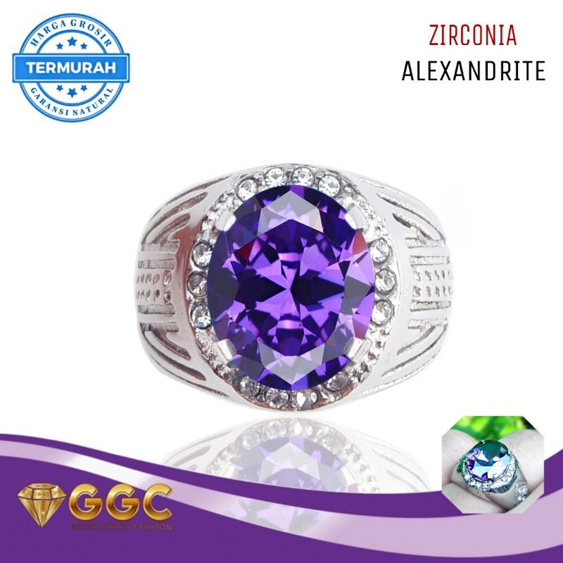Cincin Batu Alexandrite Zirconia Original