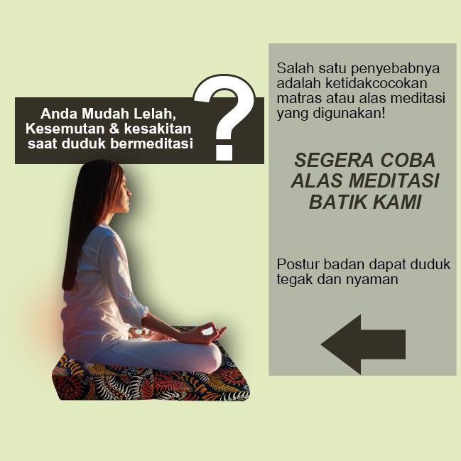 Matras/Bantal/Alas Meditasi (Bantal doa) Batik 50x50x8/4cm (D90) hitam