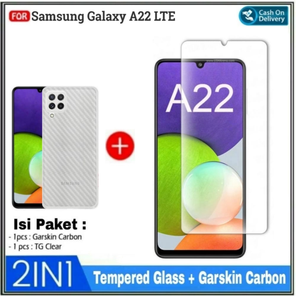 Tempered Glass Samsung A22 LTE A22 4G LTE Free Garskin Carbon Protector
