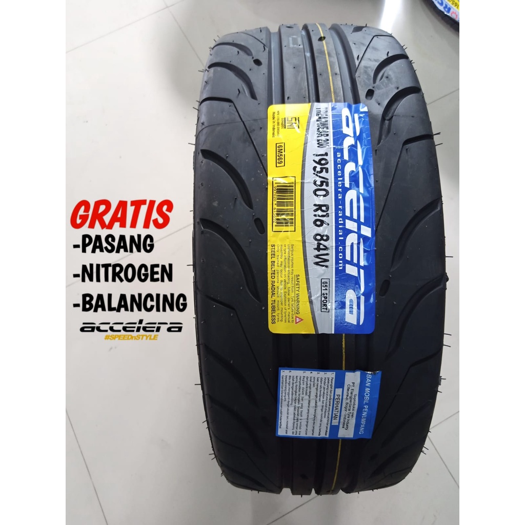 Ban SemiSlick Ukuran 195 50 R16 Accelera 651 Sport