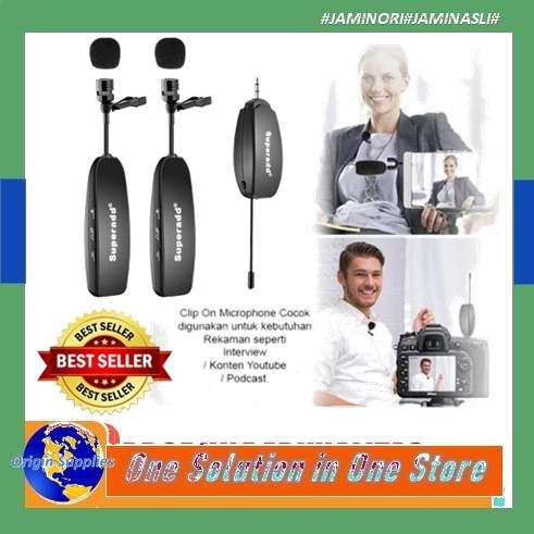 Microphone Mic Clip On Wireless Dual Smartphone HP PRANK 2 Mic