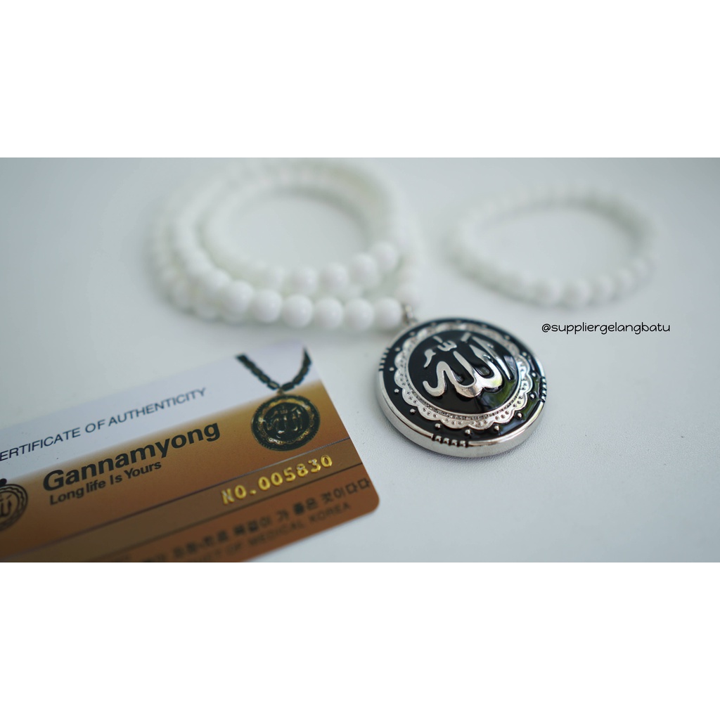 GANNAMYONG batu GIOK PUTIH Lafaz Allah SILVER Original MADE IN KOREA