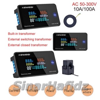 POWER METER 6 In 1 Kws AC 110-300V Digital Lcd Pengukur Suhu Ac Voltmeter 10A