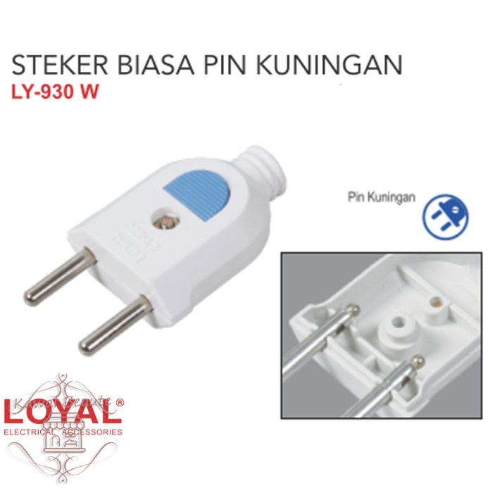 LY-930W Steker Gepeng Loyal /LY-931W KONTRA STEKER BIASA PIN KUNINGAN WARNA LOYAL