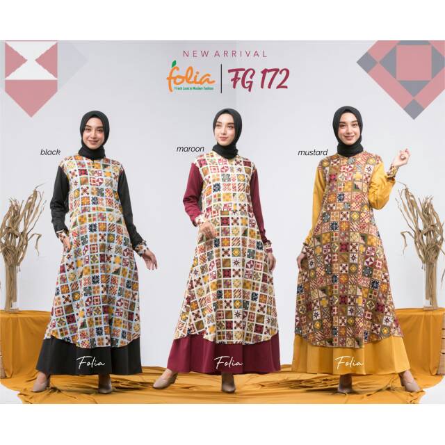 Gamis folia batik folia gamis cantik gamis katun jepang mix toyobo