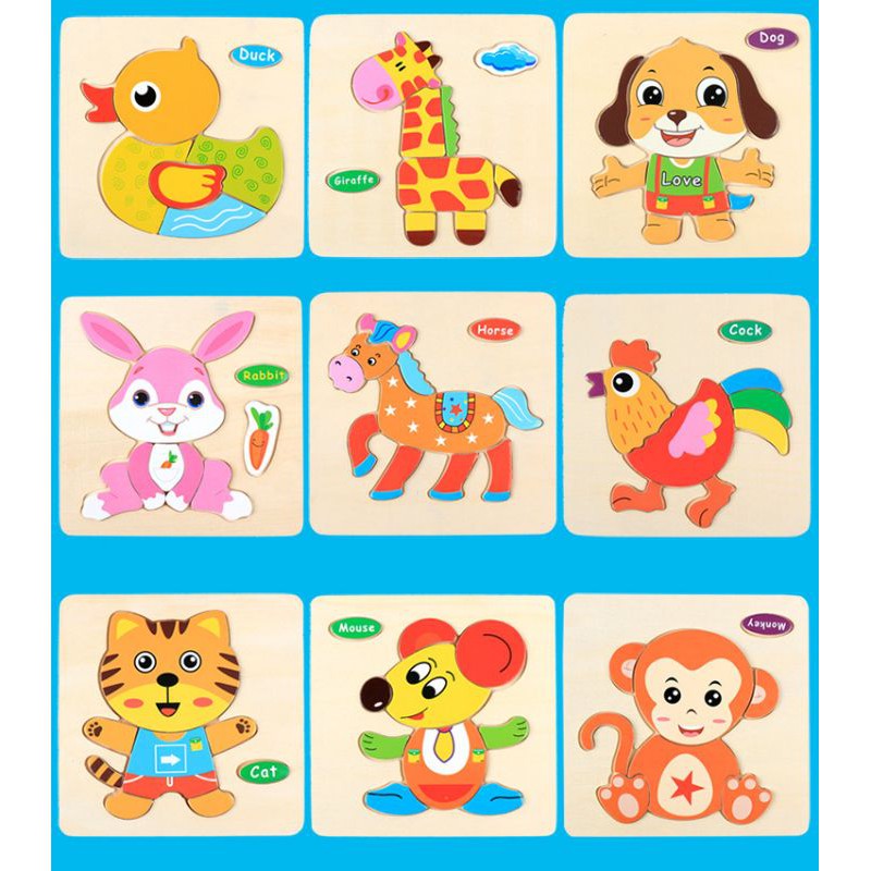 1234OS - Mainan Puzzle Kayu Anak 3D Mainan Edukasi Puzzel Kayu Jigsaw Edukatif Lucu Murah Wooden Toys