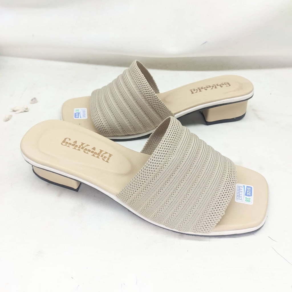 SAKAKI HEELS 3CM -  Sepatu Sandal Wanita RAJUT IMPORT Pesta remaja terbaru higheels 3cm main kekinian new bernike IMPORT ORIGINAL hak hell sedang OF33.