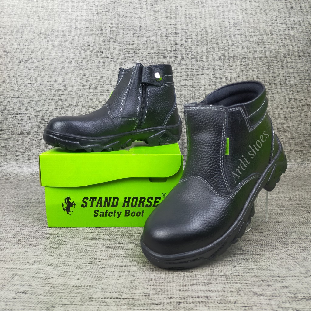 Sepatu Safety Pria Boot Sepatu Septi Kulit Asli Sepatu Cowok Sepatu proyek dan Lapangan stand horse