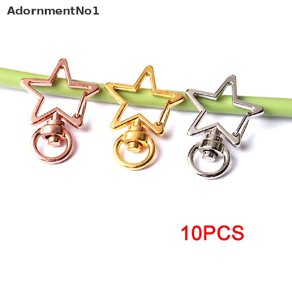 (AdornmentNo1) 10pcs Gantungan Kunci Bentuk Bintang Hollow DIY