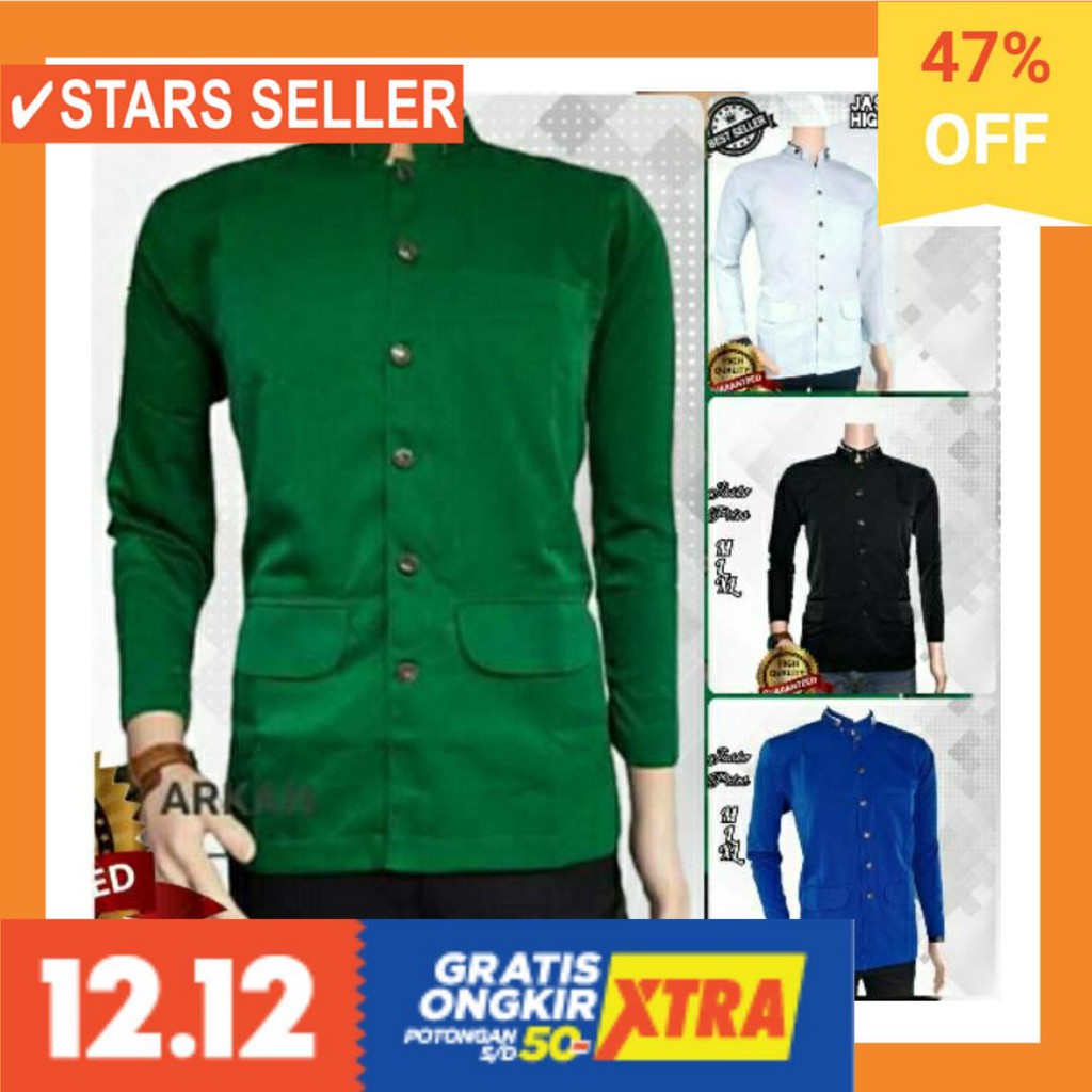 BUSANA MUSLIM TERBAIK MURAH BARU KECIL BESAR JUMBO BIG / JASKO POLOS PUTIH HITAM HIJAU BIRU -