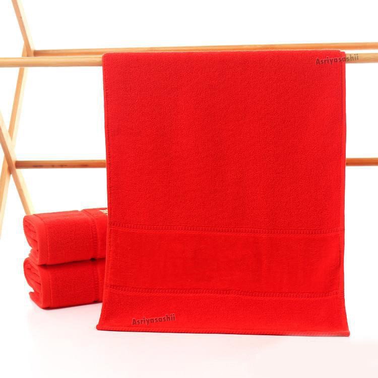 Handuk Wajah Leher Muka Merah 35x70 Asriyasashii Cotton 100% Tebal Lembut Termurah Terlaris