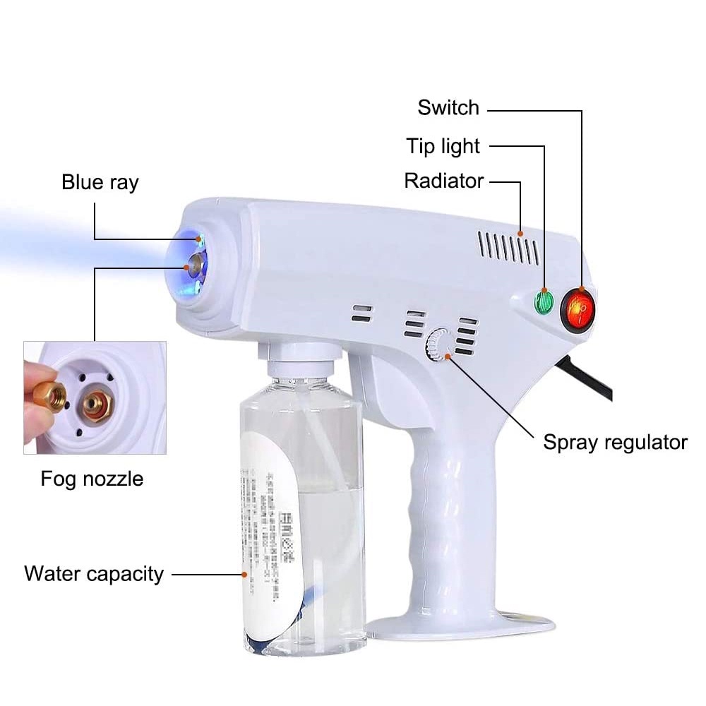 Hair Care Nano Hair Spray Gun 6 Nano Sprayer Machine Disinfection Blue Light Nano Mist Machine Beauty Tools