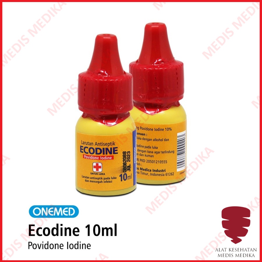 Ecodine Povidone Lodine 10 ml Obat Merah Luka P3K Sejenis Betadine Mini p3k OneMed