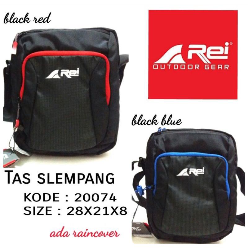 TERBARU TAS SELEMPANG PRIA REI 20075 ORIGINAL REI WARNA HITAM MERAH DAN HITAM BIRU